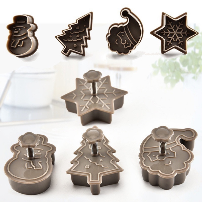Set 4 khuôn nhấn tạo hình bánh quy 3D độc đáo