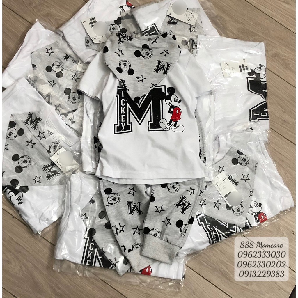 [Ảnh thật] - set mickey kèm yếm bé trai 18m-6y