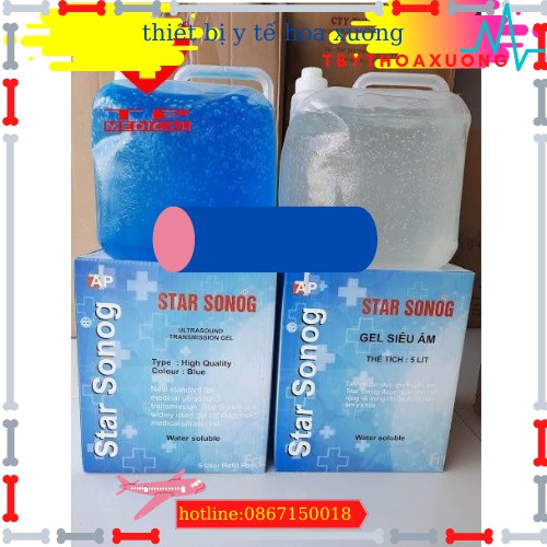 gel triệt lông,Gel siêu âm Star Sonog can 5 lít màu xanh