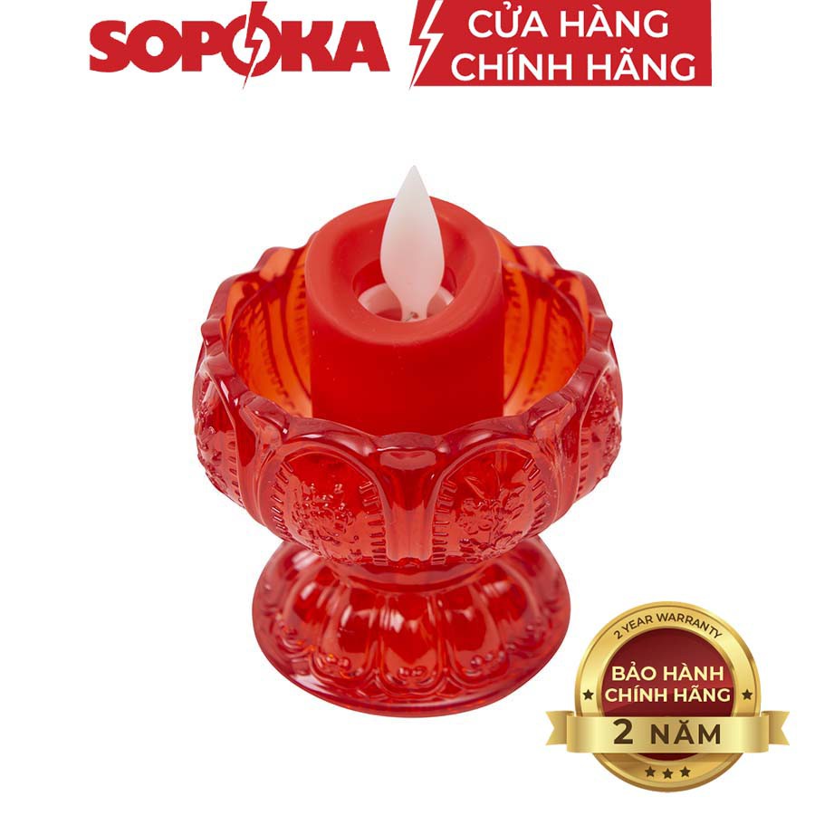 [RẺ VÔ ĐỊCH]Cốc nến thờ hoa sen SOPOKA HS-01 bằng điện bền đẹp, an toàn