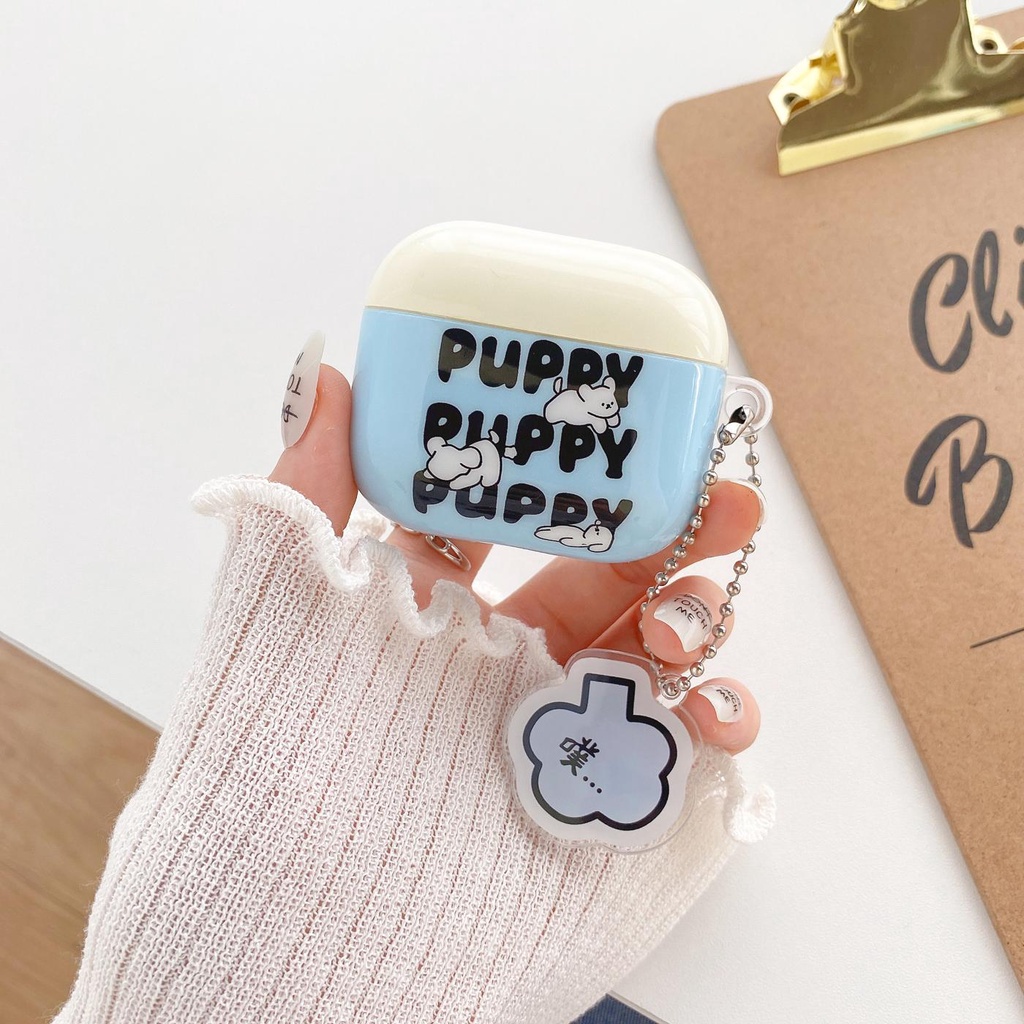 Vỏ Bảo Vệ Hộp Sạc Tai Nghe Bluetooth Không Dây AirPods 1 2 pro 3 2021 gen3 Bằng TPU Silicone Mềm Chống Rơi Hình Cún Dễ Thương