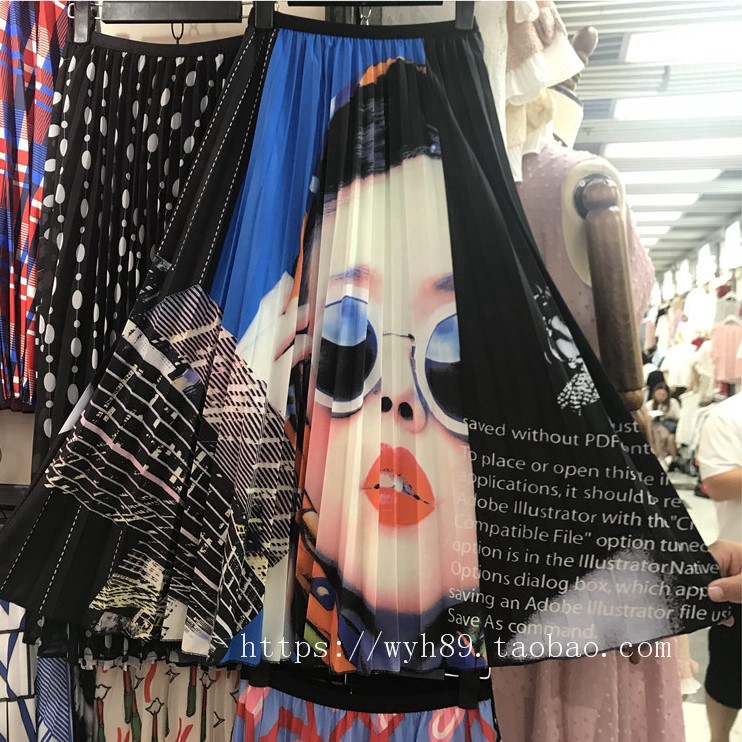 Chân váy maxi xếp ly in hình cá tính dành cho nữ | BigBuy360 - bigbuy360.vn