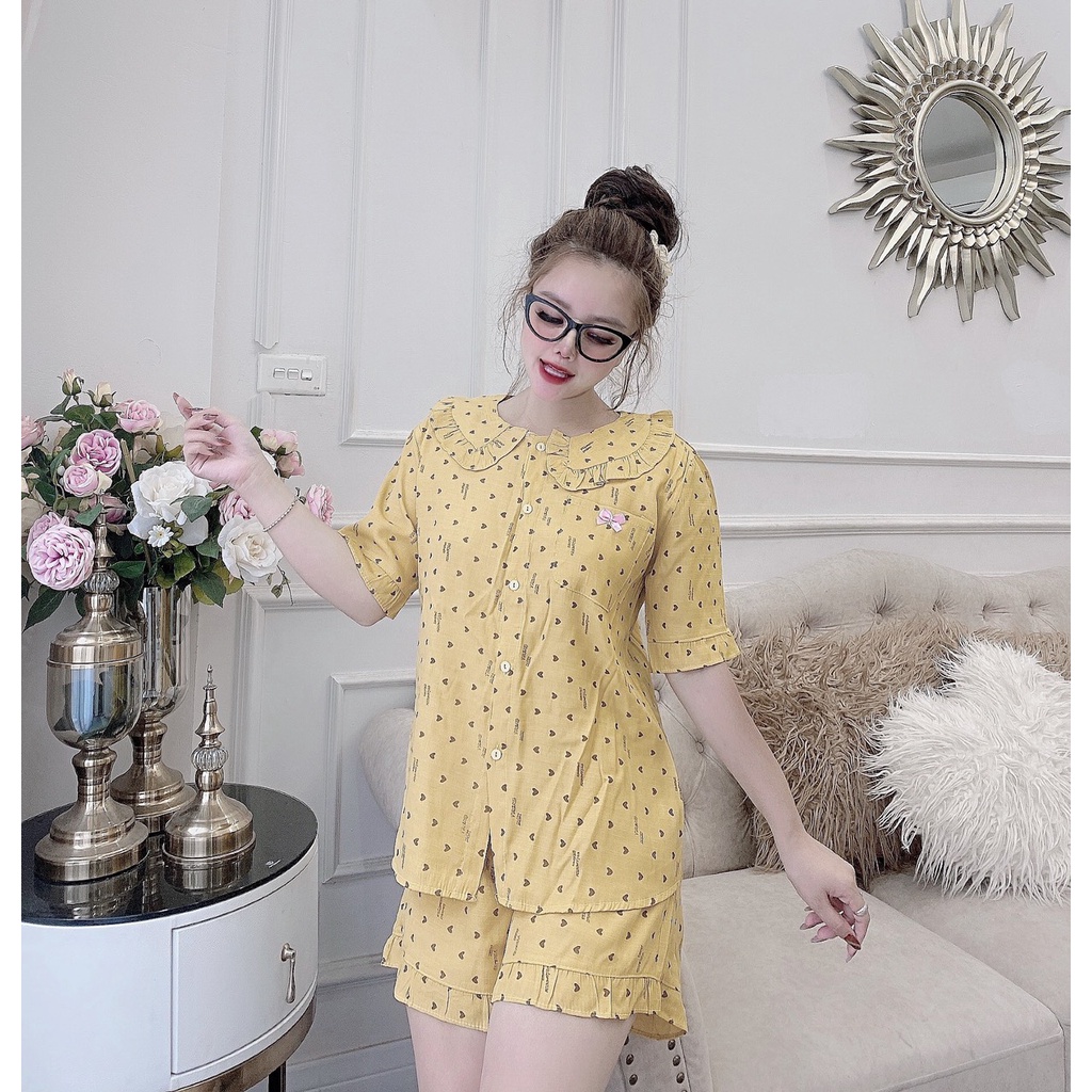 Bộ đồ mặc nhà chất đũi đùi hoa nhí siêu xinh