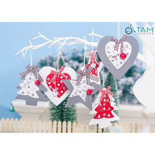 Phụ kiện treo Noel gỗ 2 lớp có chuông X-PKTCT-31 TTTM