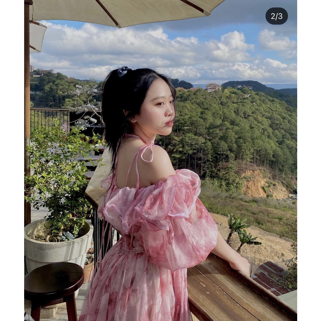 Đầm hoa rớt vào dáng xoè háck dáng Hakieu MSP