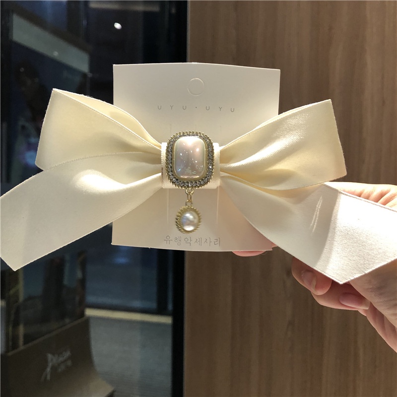 Kẹp Tóc Nơ Đính Ngọc Trai Thời Trang Cho Nữ