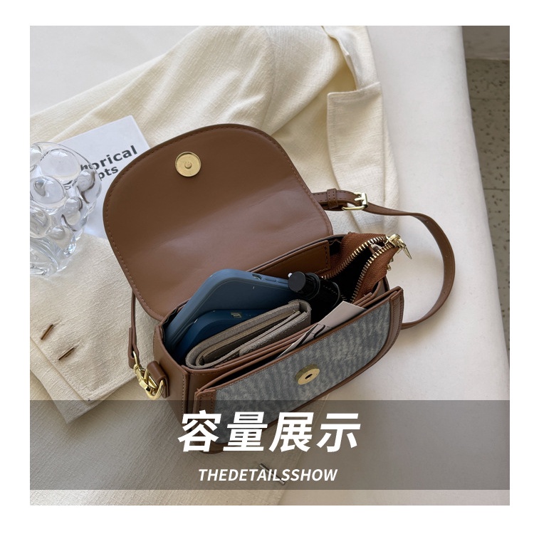 Túi Xách JASMIN NOIR Denim Đeo Chéo Có Khóa Phong Cách Retro Cho Nữ