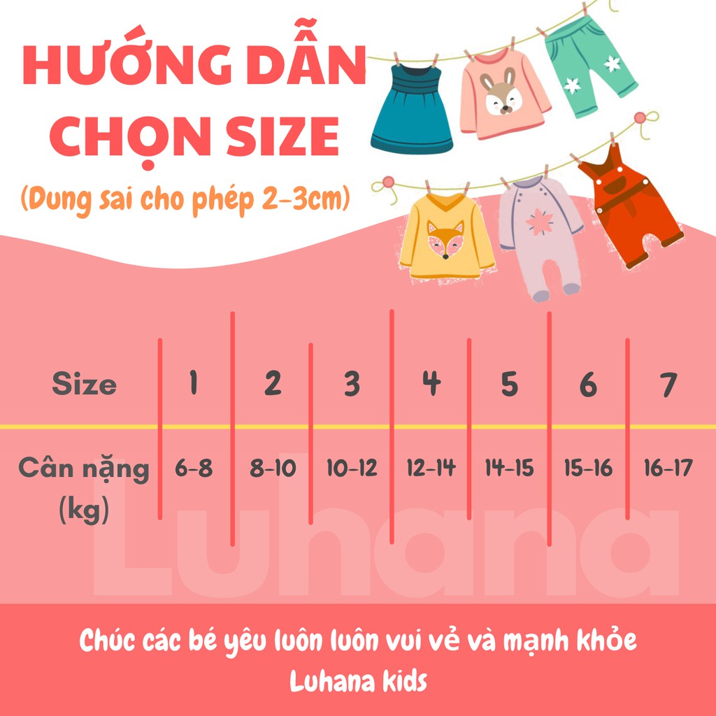 Bộ quần áo trẻ em chất cotton mềm thoáng mát, đồ bộ bé trai bé gái mùa hè 1 tuổi đến 5 tuổi Luhana