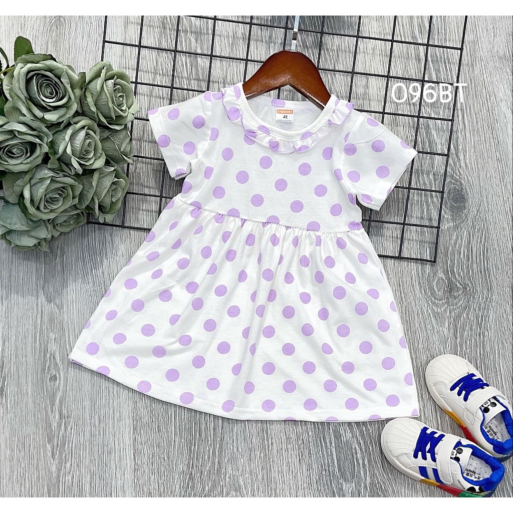 Váy bé gái cổ bèo dáng babydoll chất cotton VNXK siêu đẹp 096