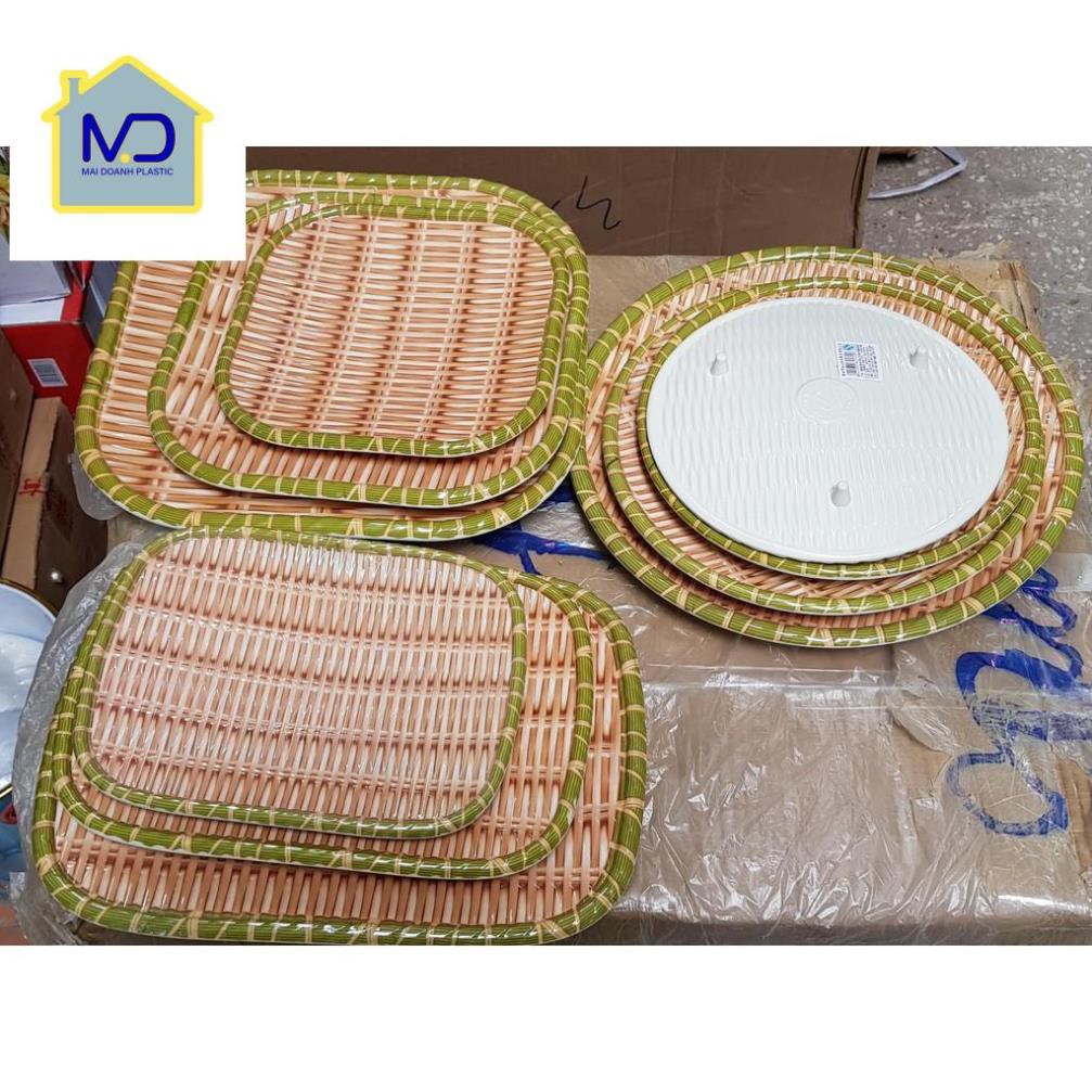 (siêu phẩm) Mẹt phíp giả mây tre đan ( Tròn )