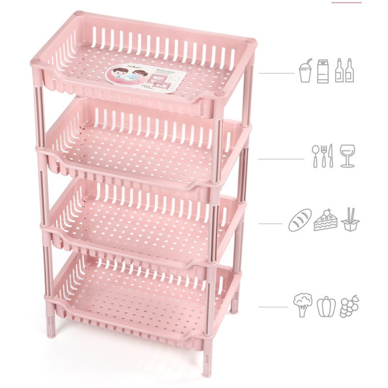 Kệ để đồ nhà bếp 4 tầng đa năng,kệ để gia vị nhà bếp,đồ dùng nhà tắm cao cấp No 3424