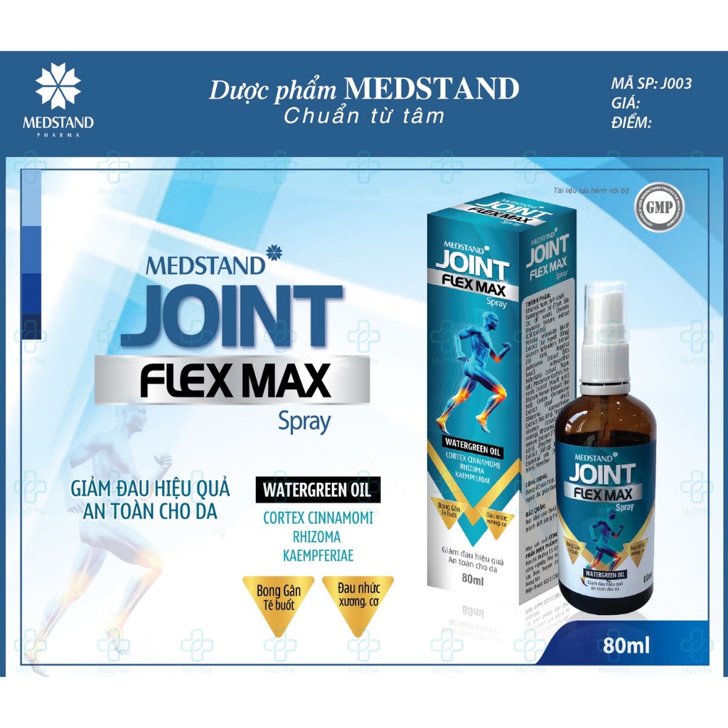 Chai xịt JOINT FLEX MAX SPRAY - Hỗ trợ giảm đau nhanh, hiệu quả an toàn cho da (Chai 80ml) MEDSTAND