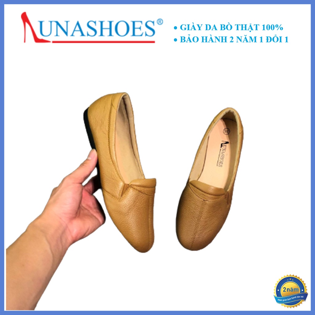 Giày bệt nữ, giày búp bê nữ da bò LUNASHOES 1068 màu đen nâu trắng fullsize bảo hành 24 tháng 1 đổi 1 Giày búp bê