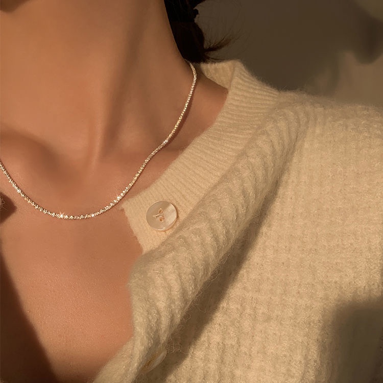 Vòng cổ Choker Bằng Thép Titan Nhẹ Đính Ngôi Sao Lấp Lánh Kiểu Dáng Sang Trọng Cho Nữ