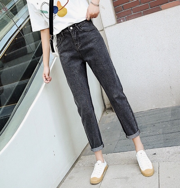 Quần Baggy Size Đại- LƯNG CAO - Quần Jeans Không Giãn PHOM TO DÀI