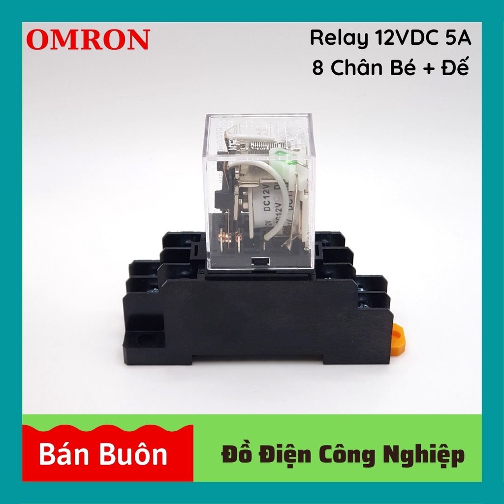 Relay omron 12v, rơ le 12v 8 chân, MY2N [Loại 12VDC - 5A]