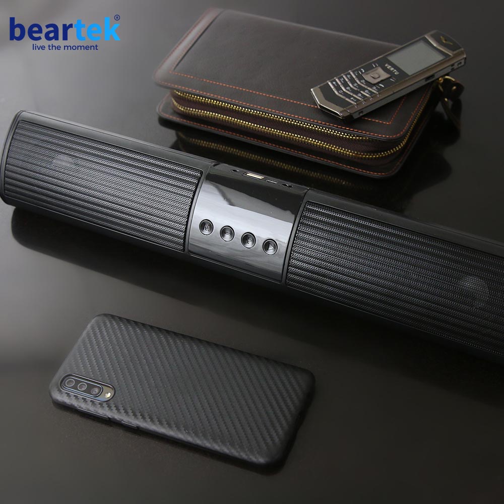 Loa bluetooth soundbar Beartek A2 dáng dài 2 loa cực đỉnh, kiểu dáng sang trọng hỗ trợ thẻ nhớ, đài FM