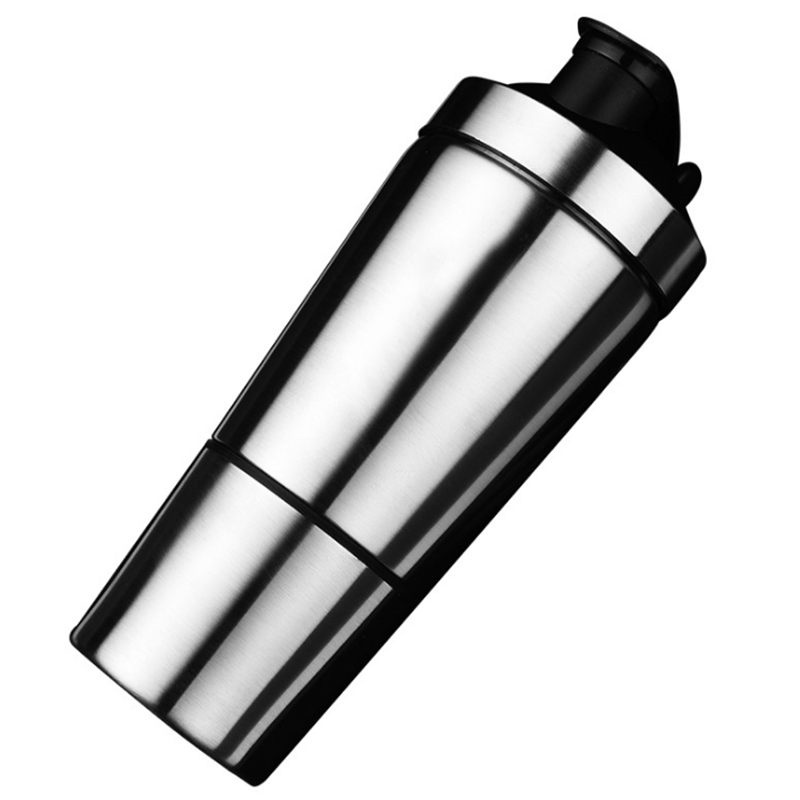 Bình Lắc Protein Bằng Thép Không Gỉ 700ML + 200ML