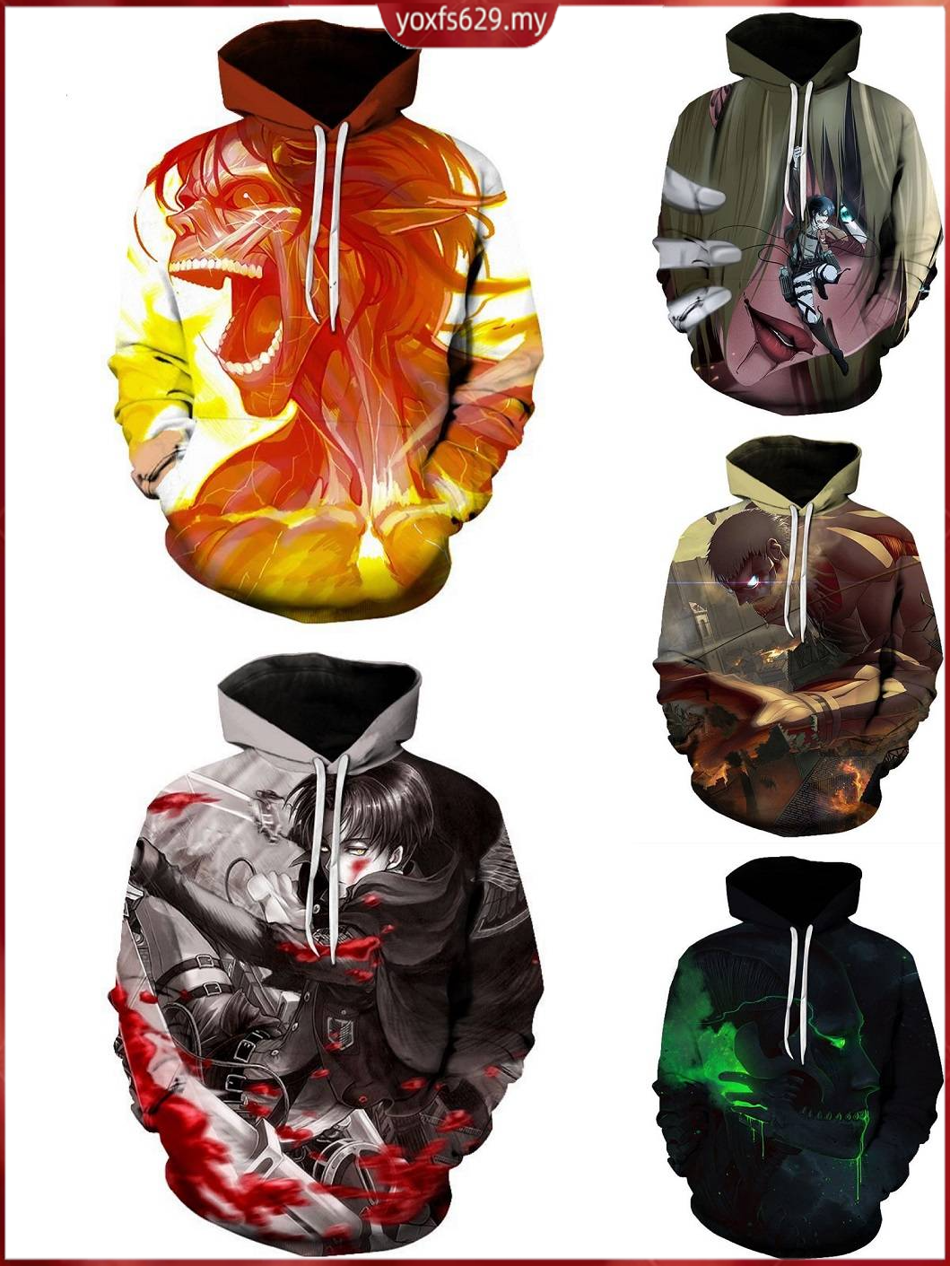 Áo Hoodie Dáng Rộng In Họa Tiết Anime Attack On Titan 3d Dành Cho Nam Và Nữ