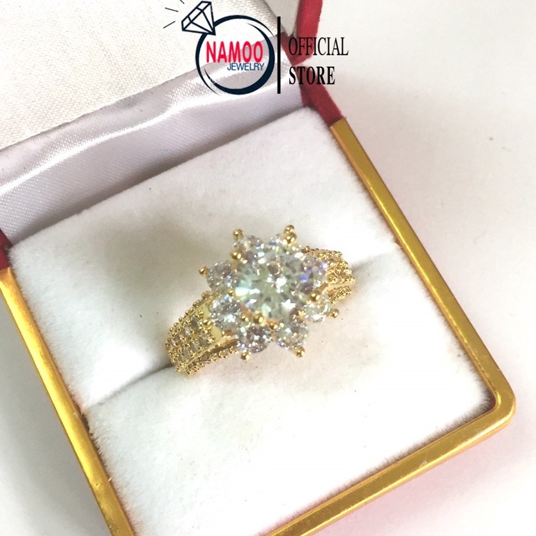 Nhẫn nữ đính đá mạ vàng 18k N020 Namoo jewelry