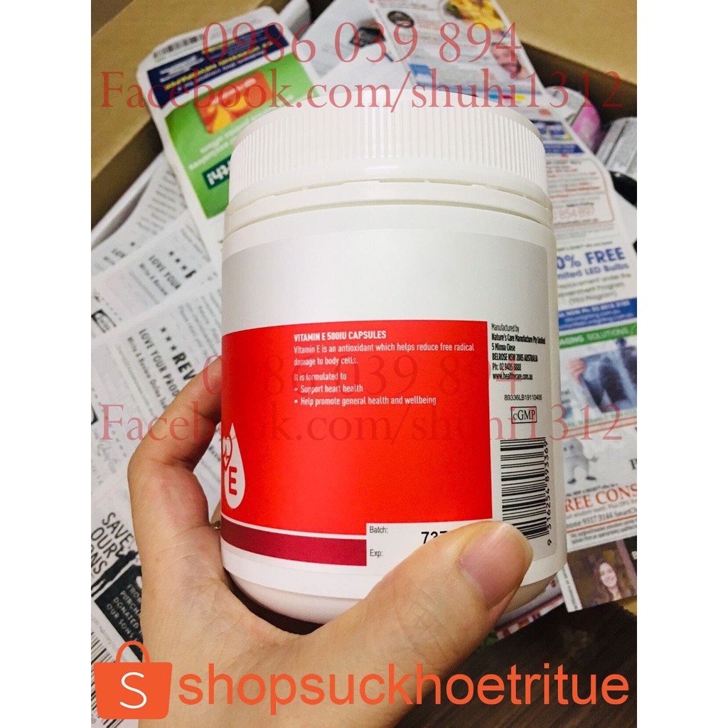 (Mẫu mới) Vitamin E 500IU Healthy care 200 viên- Úc | BigBuy360 - bigbuy360.vn