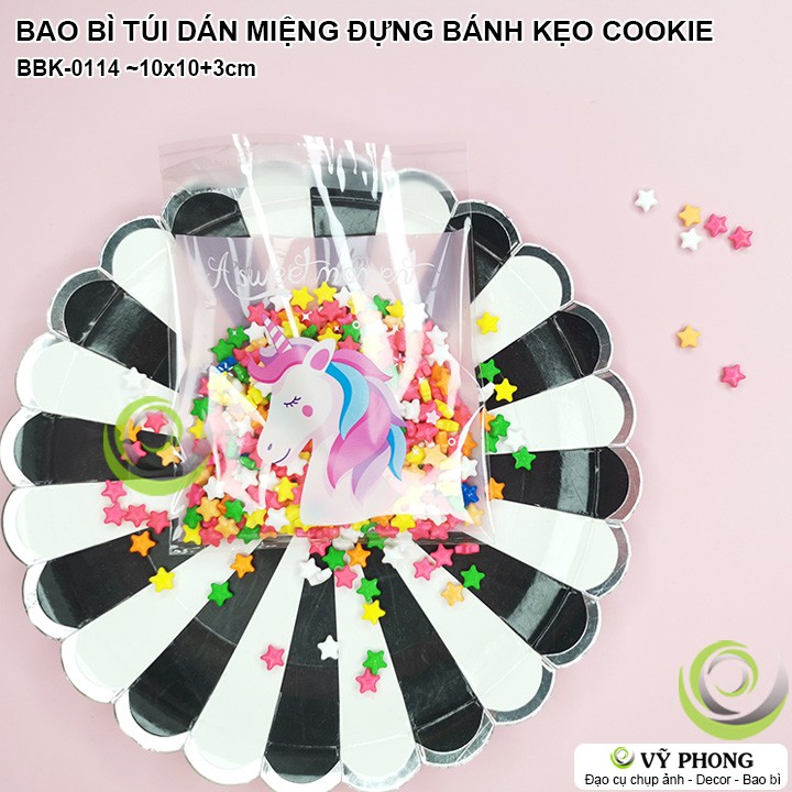 TỔNG HỢP BAO BÌ TÚI NHỰA DÁN MIỆNG 10x10 +3cm ĐỰNG BÁNH KẸO COOKIE LÀM QUÀ TẶNG CHO CÁC QUÁN CÀ PHÊ TRÀ SỮA BBK-0114