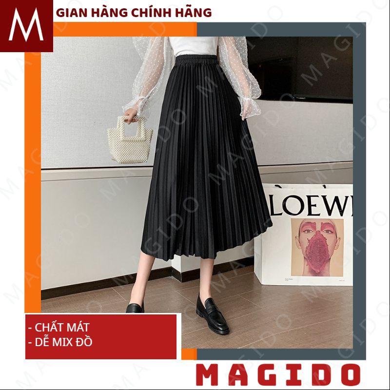 (ẢNH THẬT) chân váy dài  💚chân váy xếp ly -dáng dài cạp chun cực xinh, phong cách ulzzang -tiểu thư -thời trang MAGIDO | BigBuy360 - bigbuy360.vn