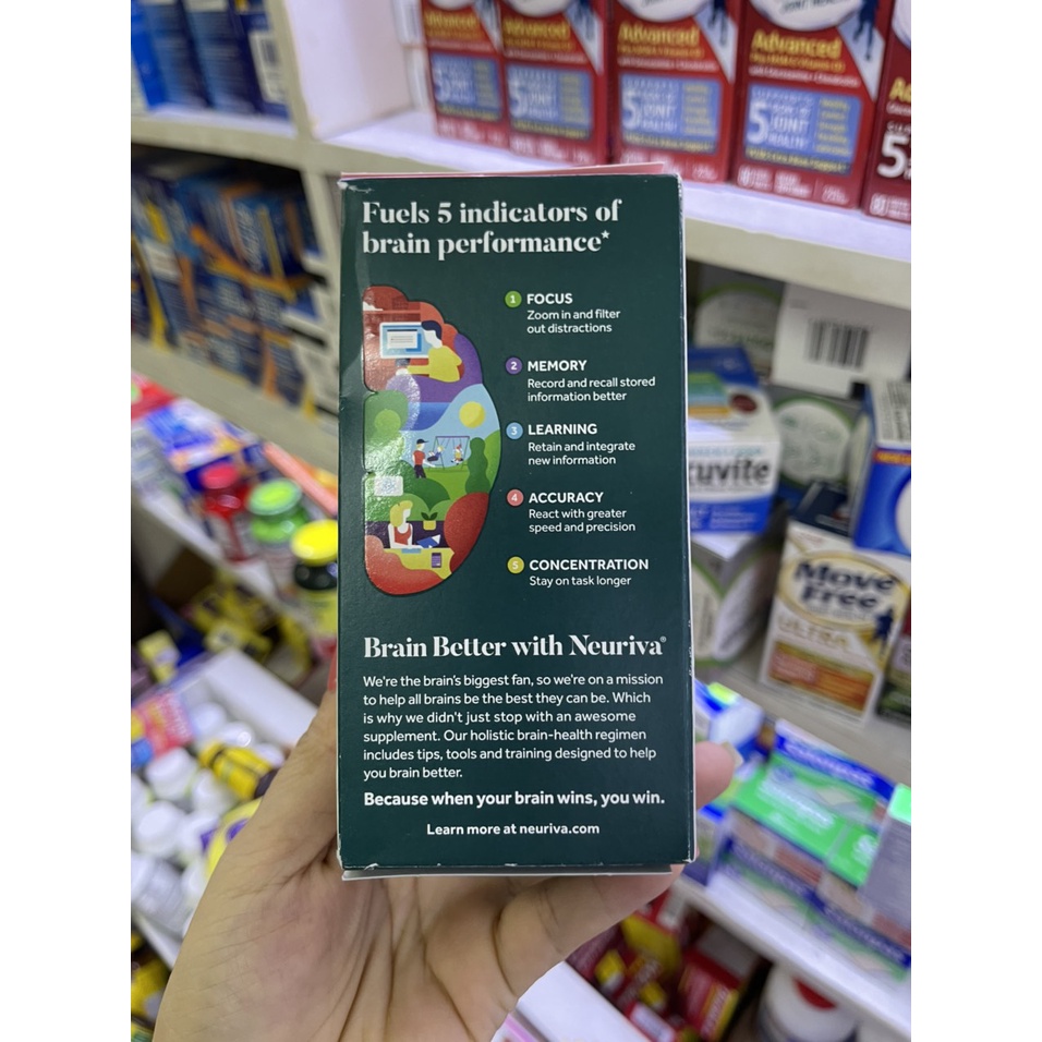 Viên uống Neuriva Brain Supplement Original bổ não tăng cường trí nhớ