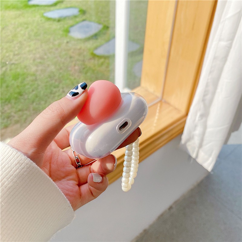 Vỏ TPU Mềm Bảo Vệ Hộp Đựng Tai Nghe Hình Quả Đào Dễ Thương Cho Airpods Pro Airpods 1/2 | BigBuy360 - bigbuy360.vn