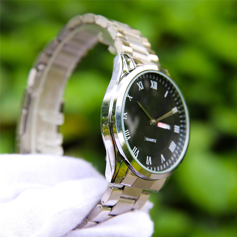 Đồng hồ nam dây thép TS TI003050 phong cách sang trọng mặt kính chống xước cao cấp hiển thị 2 lịch ngày tháng | BigBuy360 - bigbuy360.vn