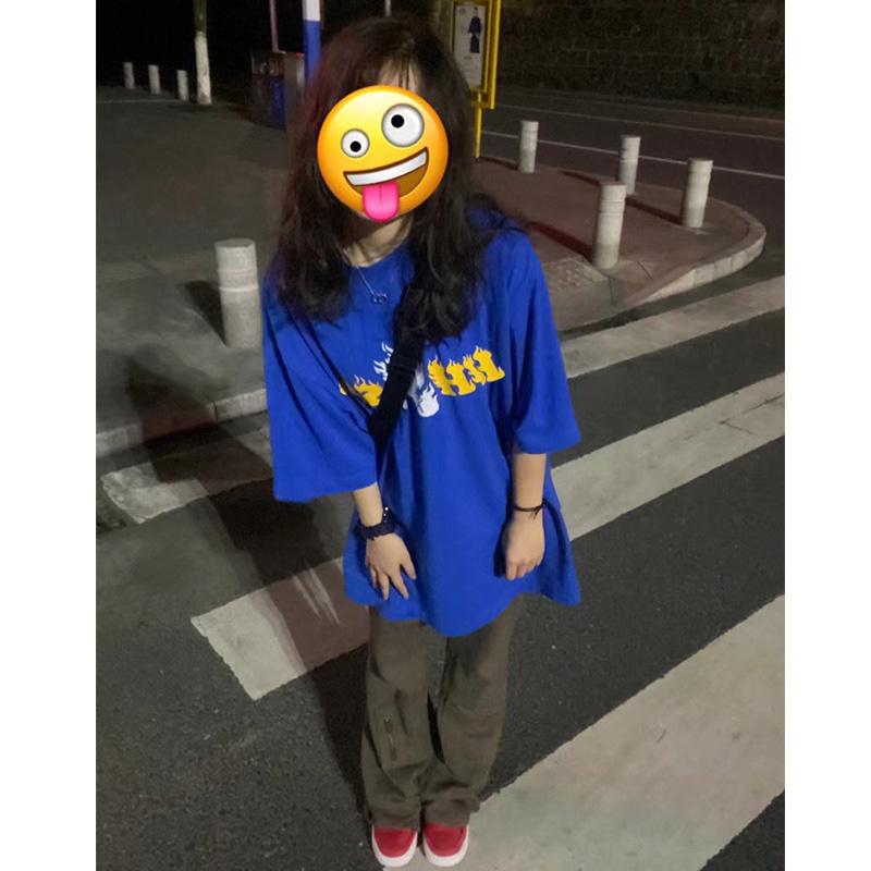 NRVP Áo thun cổ tròn phong cách Hàn Quốc thời trang 2022 oversize dành cho nữ