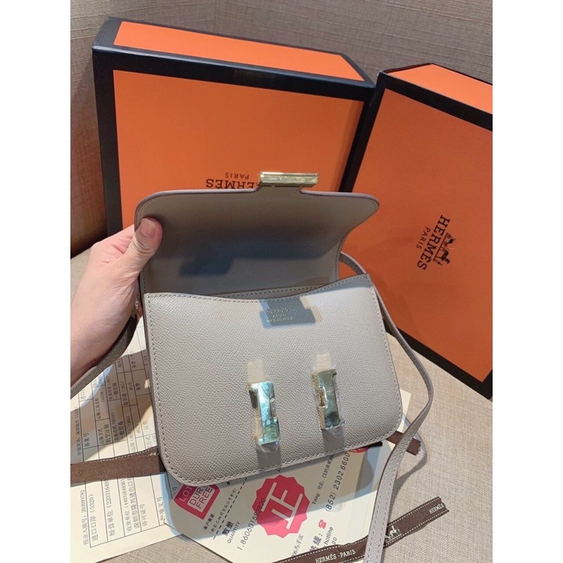 Túi xách H.m khóa chữ H chất da thật sz 20 sẵn ship