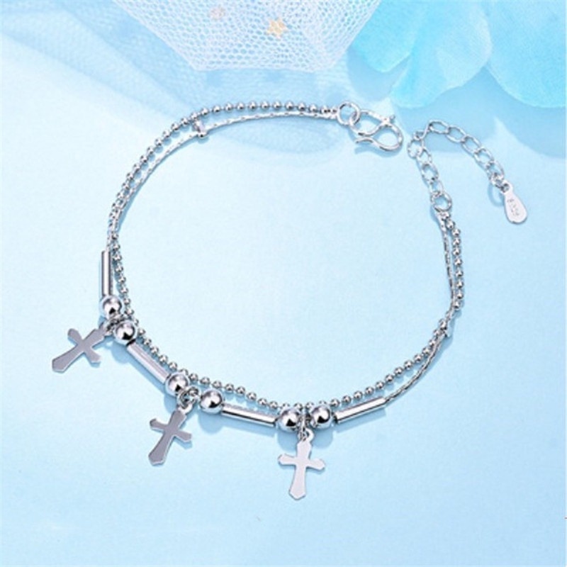 Vòng Tay Mạ Bạc 925 Phong Cách Hàn Quốc Đơn Giản Thời Trang Dành Cho Nữ