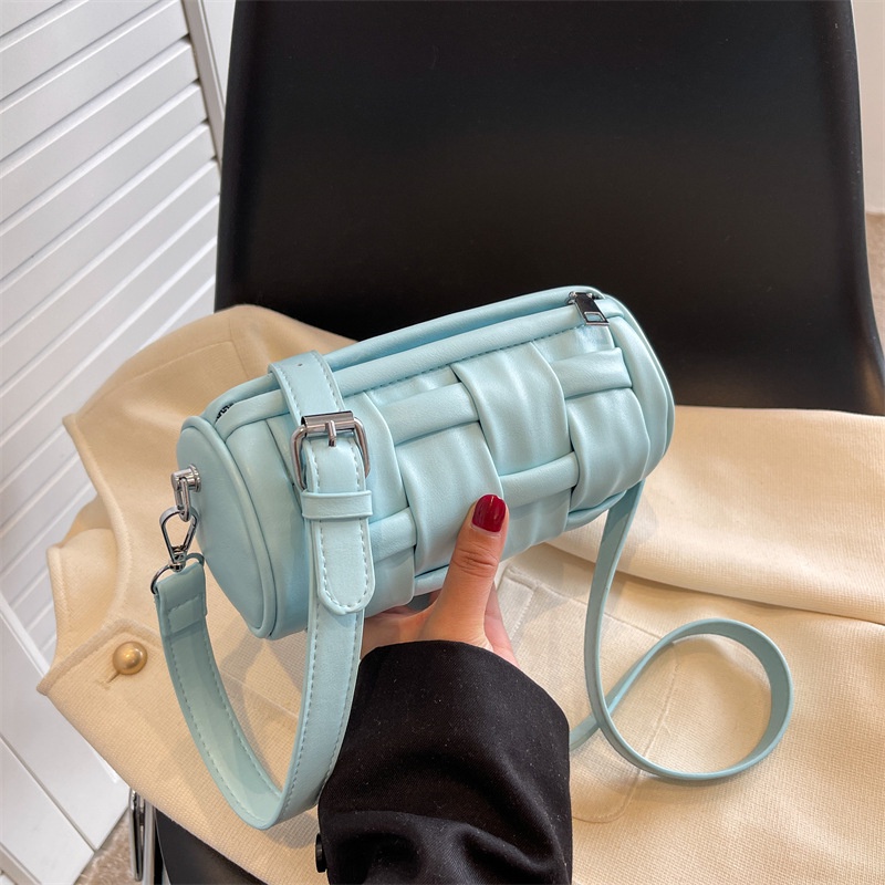 Ielgy Túi Xi Lanh Dệt Đơn Giản Màu Trơn Thời Trang Cho Nữ