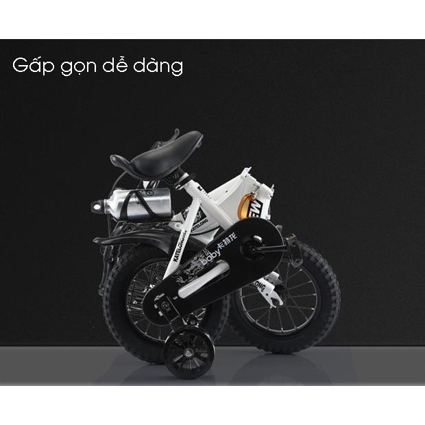 Xe đạp trẻ em gấp gọn 4 - 12 tuổi, xe đạp thể thao cho bé có đèn led