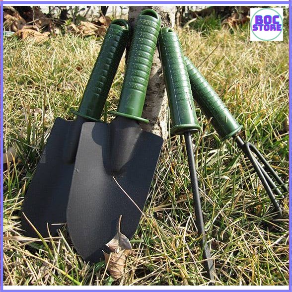 Bộ dụng cụ cuốc xẻng làm vườn trồng cây mini 4 chiếc sơn tĩnh điện Bộ đồ dùng chăm sóc cây cảnh TIỆN DỤNG Loại to