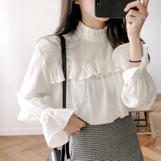 Hàng order - Sơmi sô dập ly trắng