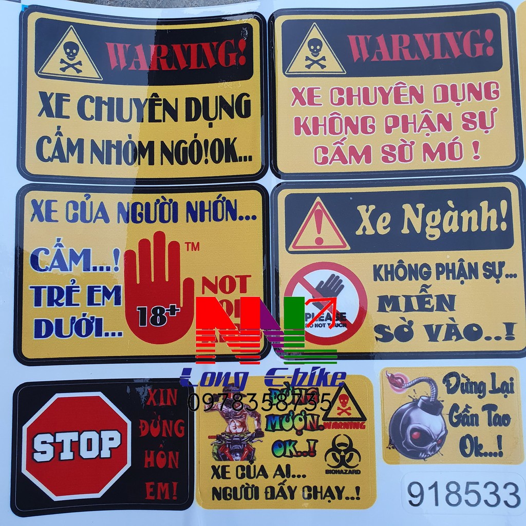 DECAL CẢNH BÁO XE NGÀNH SIÊU THÚ VỊ