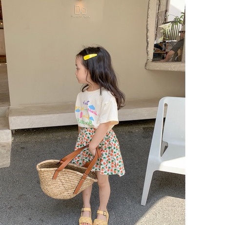 Quần váy cho bé họa tiết hoa nhí size đại chất thô cotton siêu mát chân váy xếp li cho bé gái