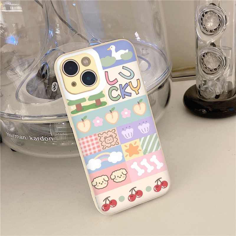 Ốp lưng bảo vệ camera nhiều màu sắc tươi tắn Lucky đẹp cho iPhone 13 12 11 Pro Max 7/7Plus/8/8Plus/X/Xs/Xs Max/11/11pro