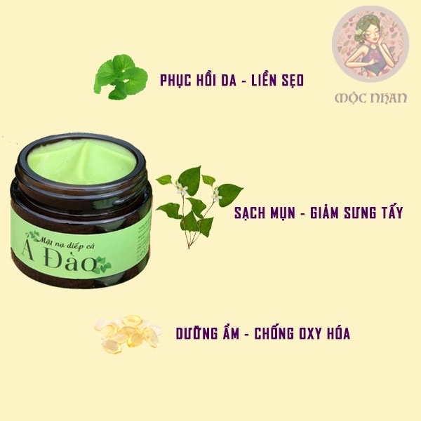 Mặt nạ diếp cá Ả Đào, mặt nạ dưỡng da giảm mụn thải độc giảm sưng đỏ nhanh MỘC NHAN 50g - handmade | BigBuy360 - bigbuy360.vn