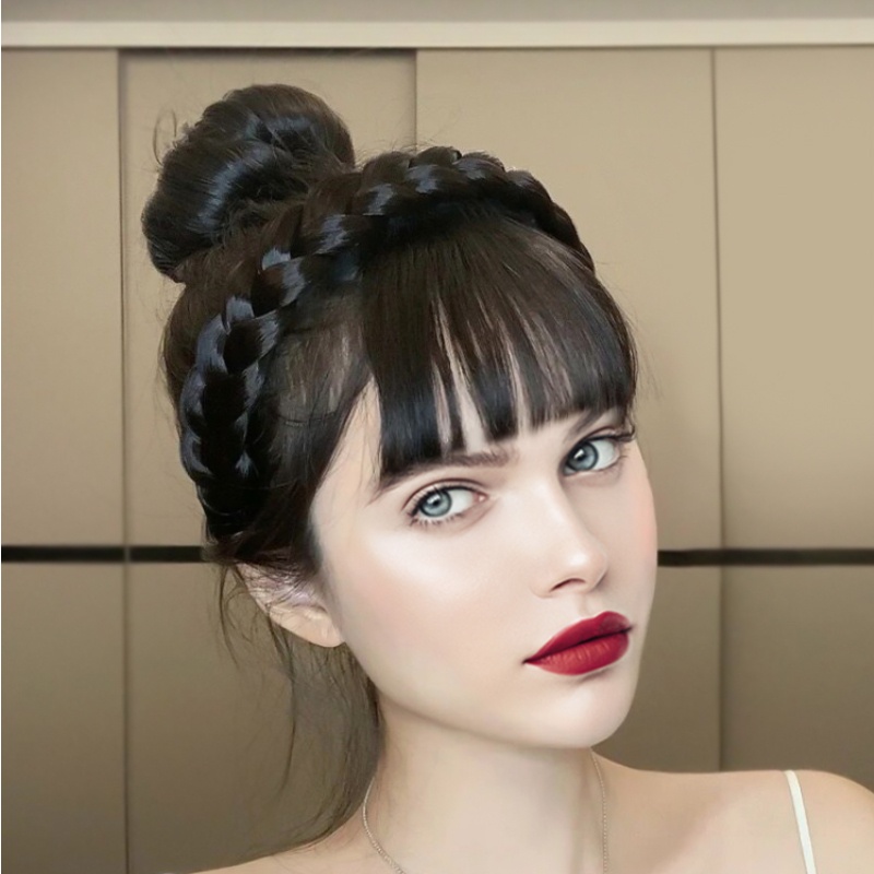 Băng Đô Kiểu Tóc Giả Thắt Bím Bằng Sợi Tổng Hợp Thời Trang