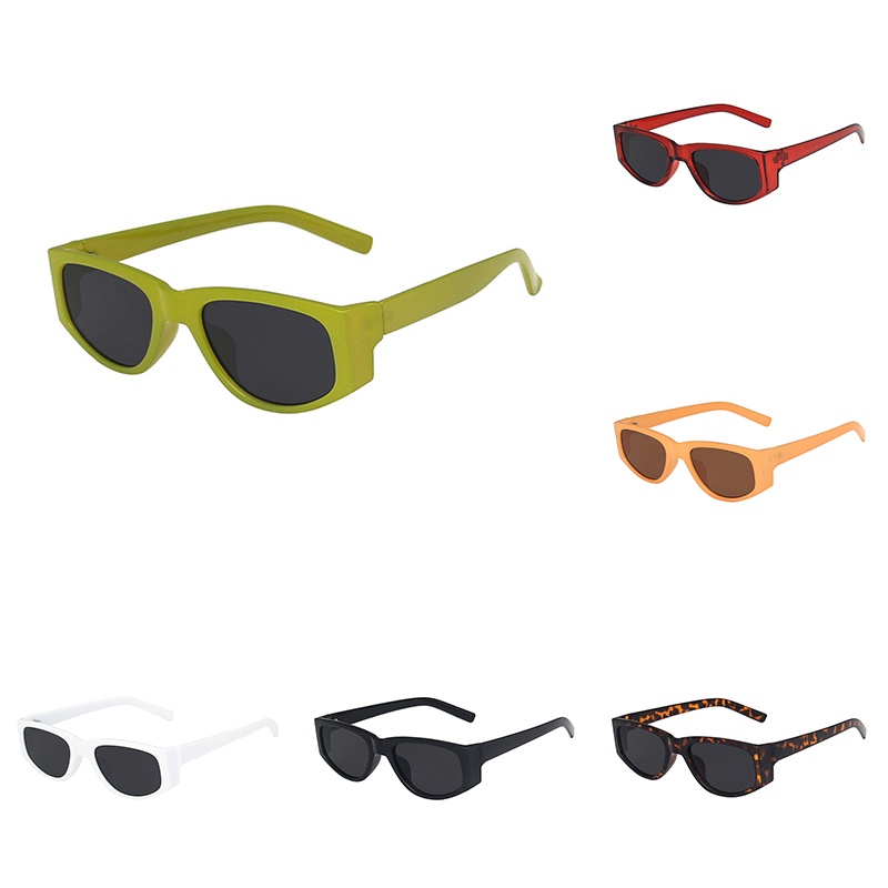 Kính Mát Mắt Mèo Gọng Vuông Màu Xanh Lá Phong Cách Retro Thời Trang