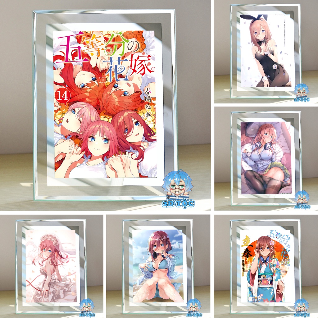 Khung kính Nakano Miku (5) Anime NHÀ CÓ 5 NÀNG DÂU - để bàn by 2D Tộc Shop