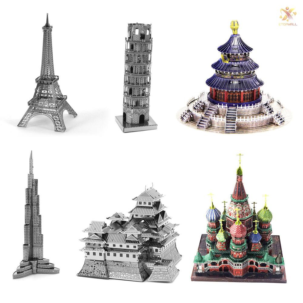 E&T 3D Puzzles Himeji Castle Silver 3D Metal Model Kit DIY Gift Model Building Educational Toys Worl