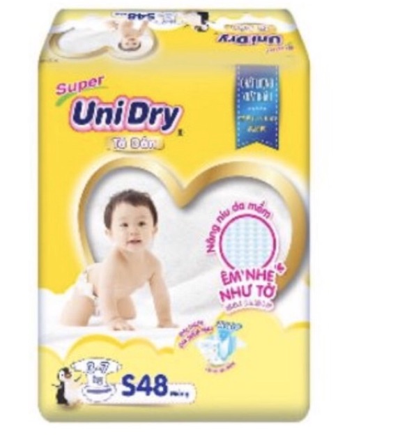 Tã dán Unidry mẫu mới S48; M42; L 38; XL 34 miếng