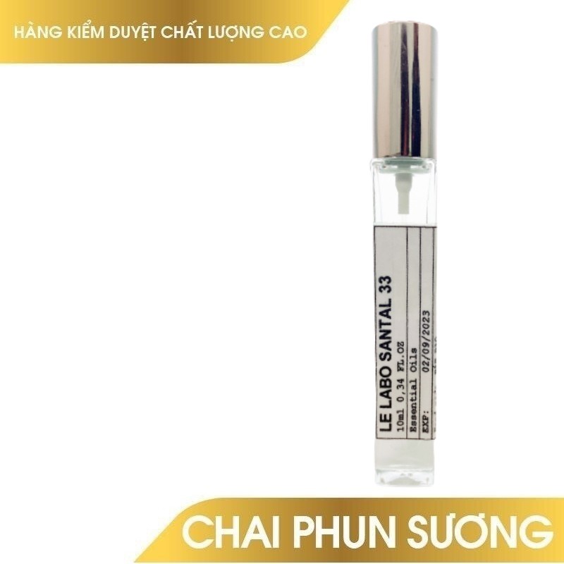 Tinh dầu nước hoa Le Labo Santal 33 nam nữ, lưu hương thơm lâu, treo xe hơi, làm dầu thơm, xông phòng 10ml nhập khẩu Anh