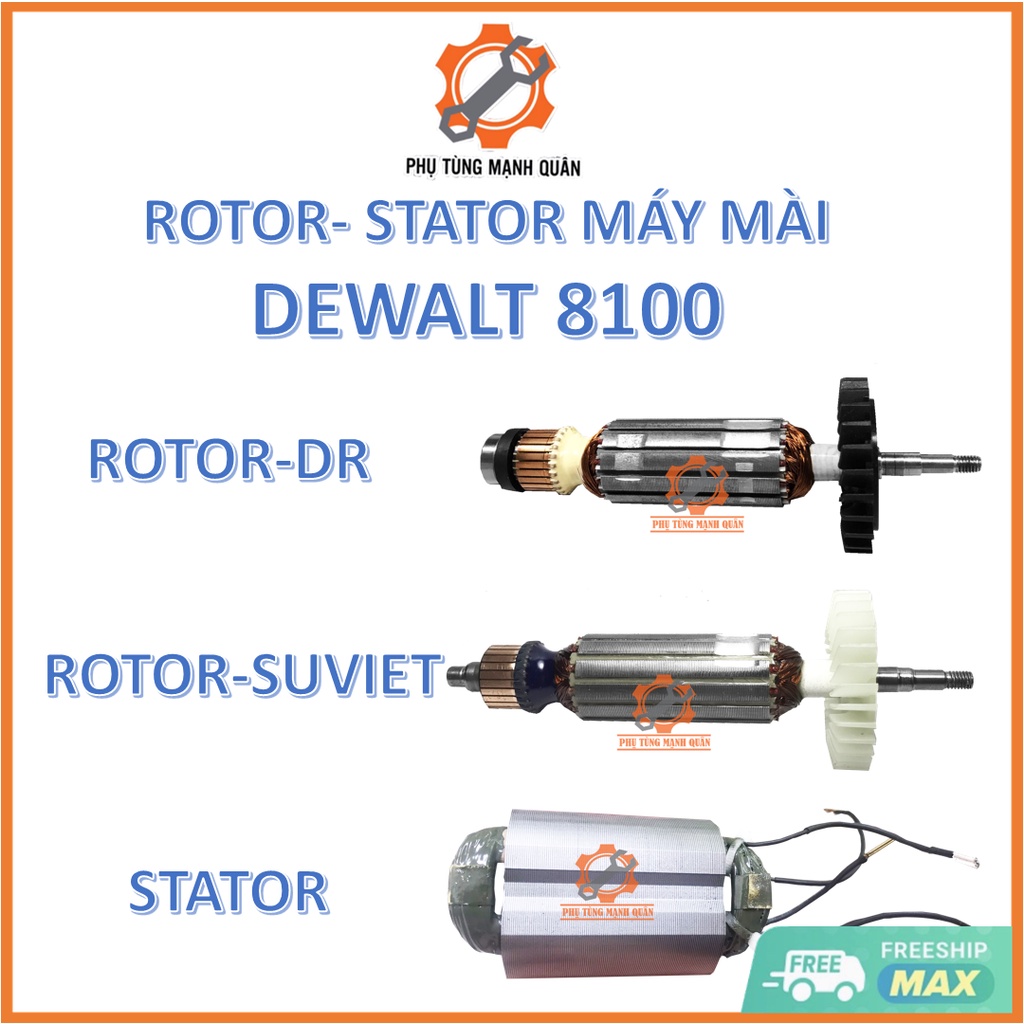 stator - rotor/ruột máy mài Dewalt 8100 tặng kèm chổi than cao cấp