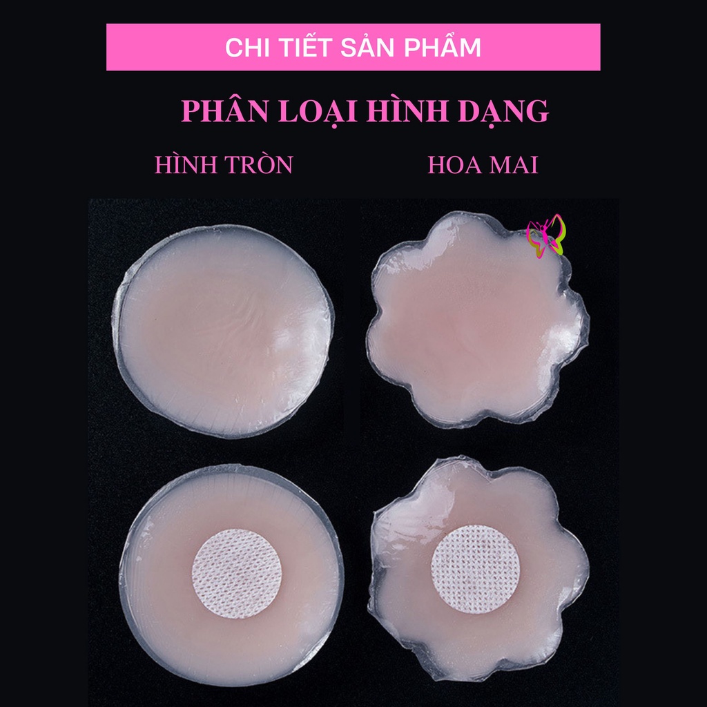 10 Miếng dán ngực, dán ti silicon dùng nhiều lần, nhỏ gọn, tiện lợi, thay áo ngực  Anna Shop