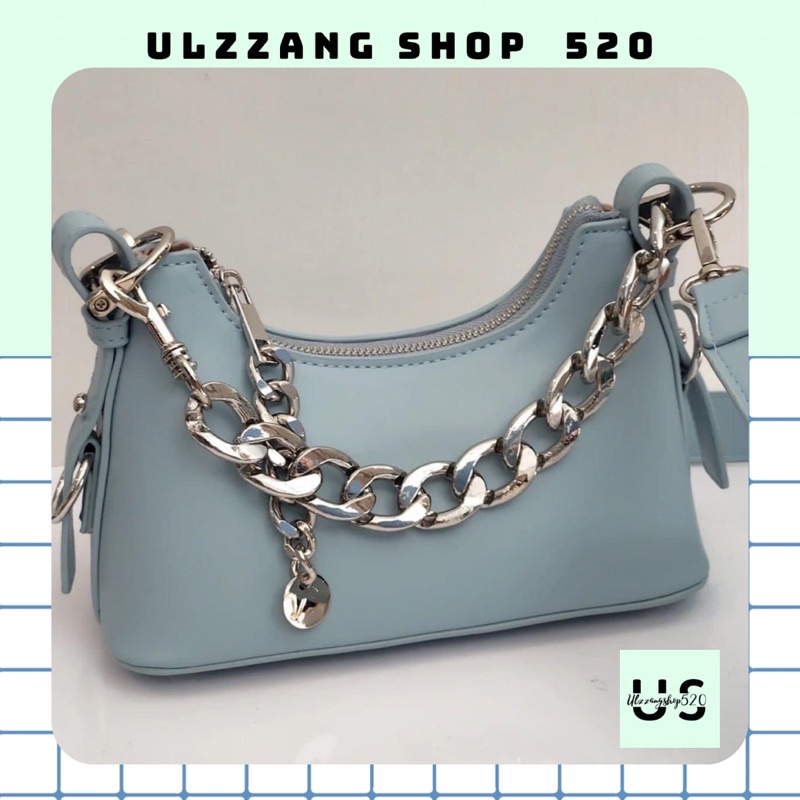 Túi xách thời trang màu xanh pastel nhẹ nhàng kiểu Hàn Quốc Ulzzangshop520